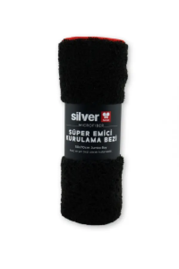 Silver Home Mikrofiber Bez Süper Emici Araç Kurulama Bezi ( Siyah ) (50x70 CM) 390gsm 