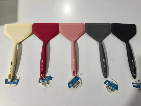 İvory ( 24 ADET ) Silikon Jumbo Spatula Geniş ( KARMA RENK )