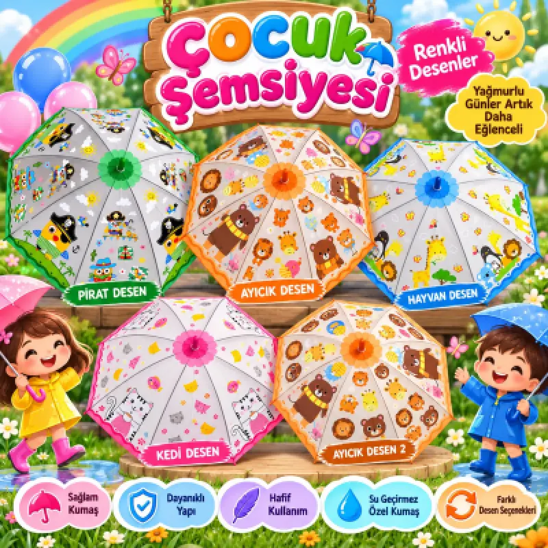 Çocuk Şemsiyesi Figürlü