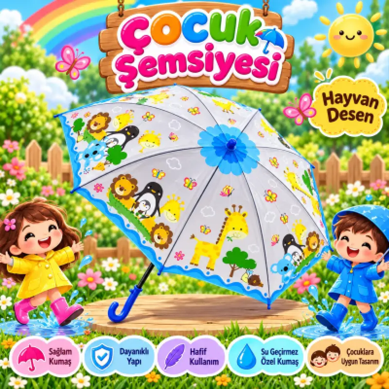 Çocuk Şemsiyesi Figürlü - Lacivert