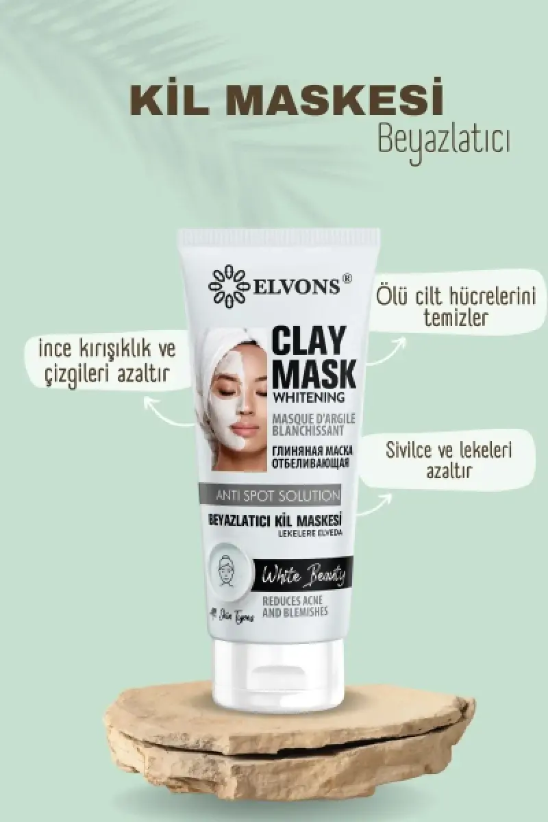 ELVONS Beyazlatıcı Kil Maskesi-Haftalık Rutin
