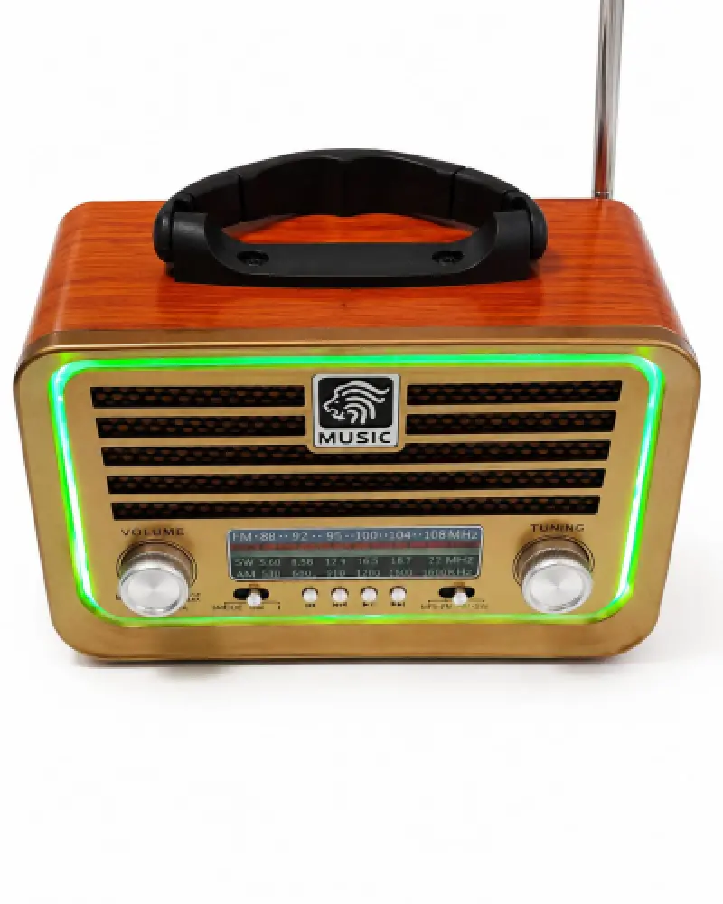 Everton solarlı ( güneş enerjili ) Neon Ledli Fenerli Nostaljik Radyo ( RT - 717 )