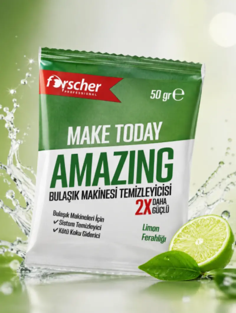 Forscher Make Today Bulaşık Makinesi Sistem Temizleyici ve Kötü Koku Giderici (Limon Ferahlığı) 50 g