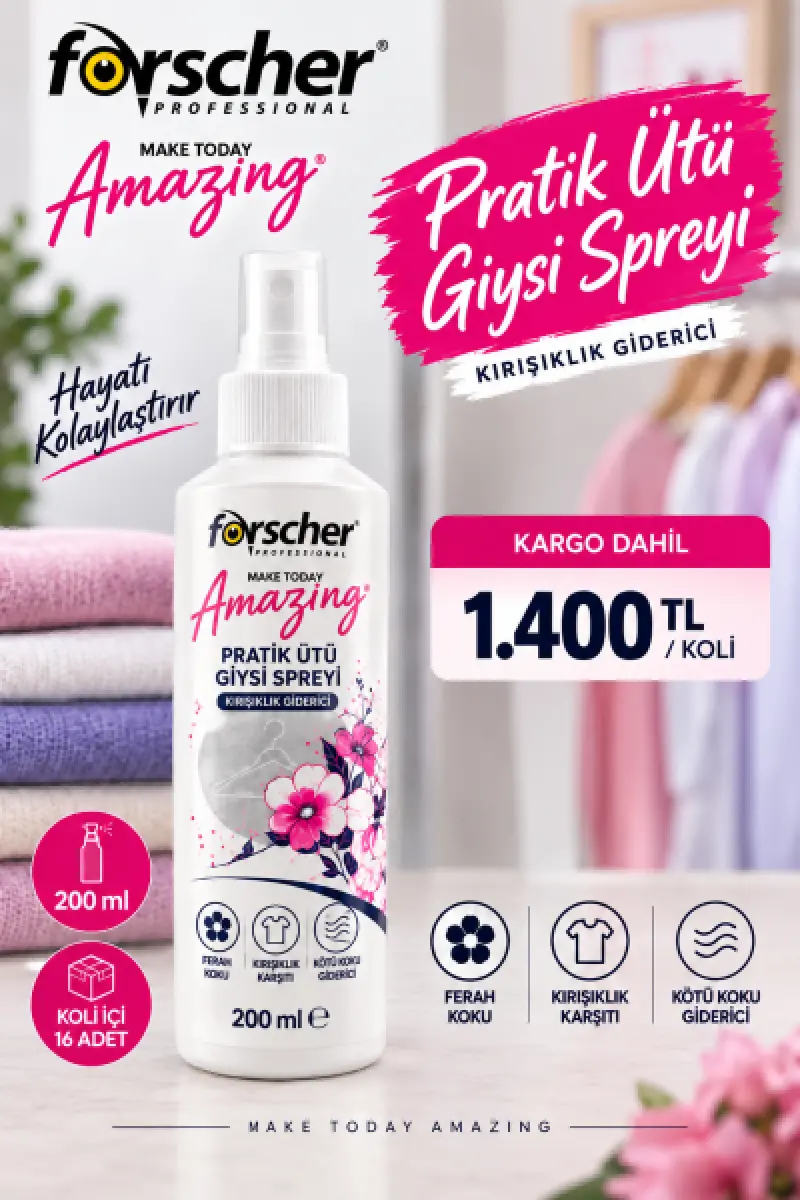 Forscher Pratik Ütü Giysi Spreyi ( 16 adet ) ÜCRETSİZ KARGO