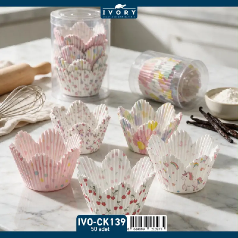 Ivory 50’li mufin kağıt kek kapsülü 10 paket 500 adet (IVO-CK139)