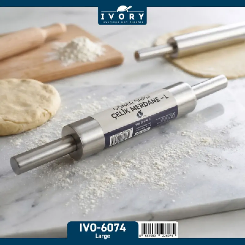 Ivory büyük döner saplı çelik merdane IVO-6074)