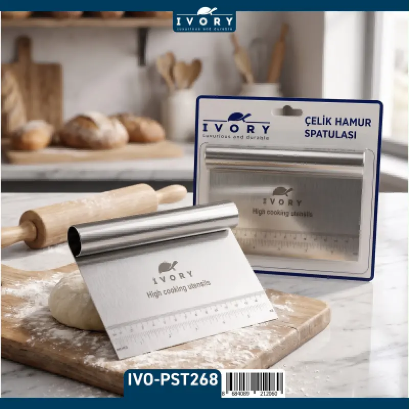 Ivory kartelalı çelik hamur kesici (PST-268)