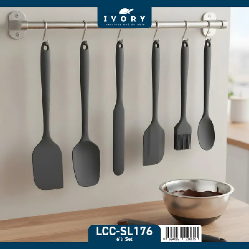İvory Luccı Silikon Mutfak Seti 6 Parça ( GRİ ) ( SL 176 )