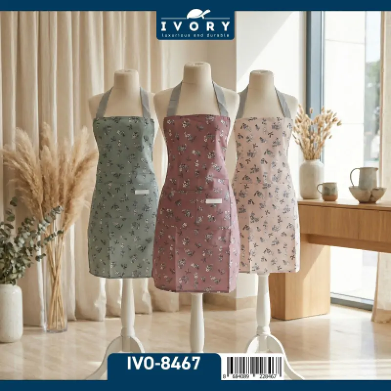 Ivory su geçirmez desenli mutfak önlüğü (IVO-8467)