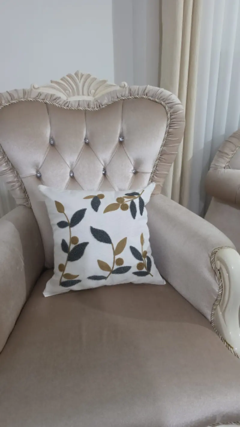 Punch Kırlent Gri Kahve Yaprak