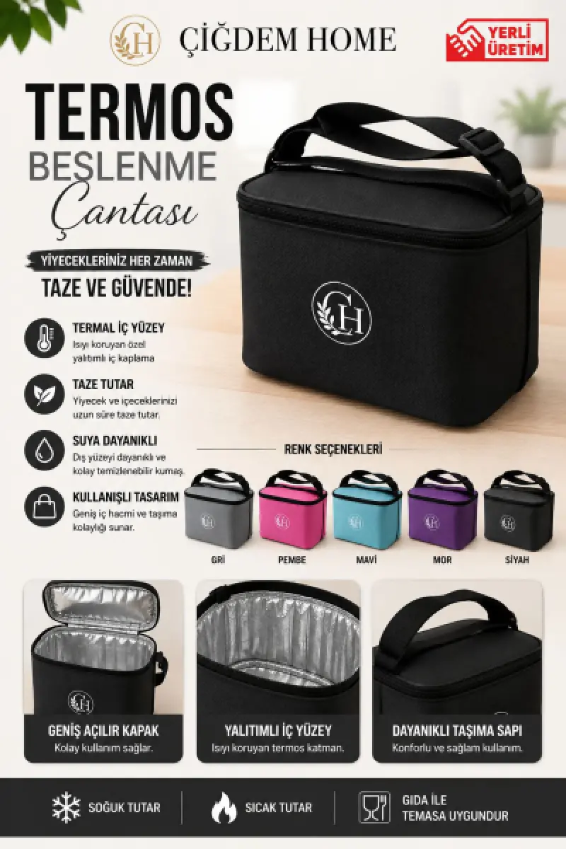 Termos Beslenme Çantası - [Siyah]