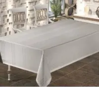 Gardenya Ekru Antika Desenli Masa Örtüsü 160X220 cm. KREM