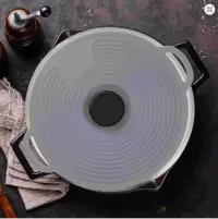 SİLİKON Tencere Kapağı 31 cm. GRİ - SİYAH