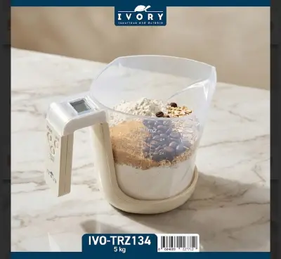 İvory Lcd Göstergeli Sıvı ve Katı Dijital Mutfak Tartısı ( LTS-TRZ134 )