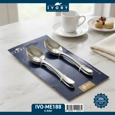 İvory Paslanmaz Çelik Tatlı Kaşığı ( IVO-ME189 )