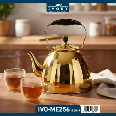 Ivory Süzgeçli Çelik Demlik 1,5lt Gold (Ivo-me256)
