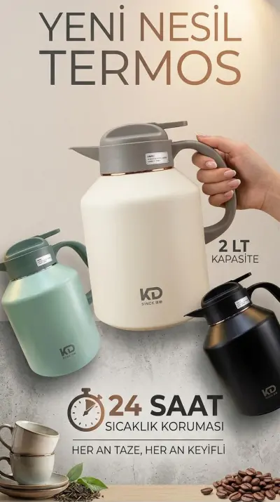 KD CAR PTO 2 LT PASLANMAZ ÇELİK 24 SAAT SICAK 48 SOĞUK KORUMA SAĞLAR