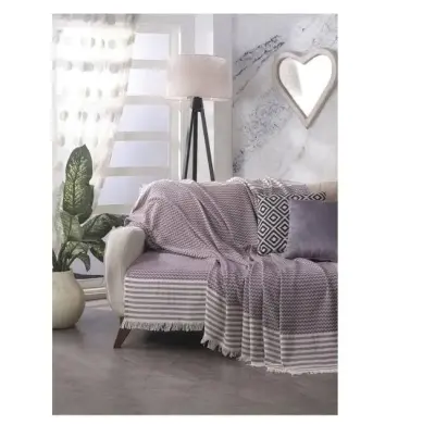 Koltuk Örtüsü 180 x 200 cm Kanepe Çekyat Divan Berjer Örtüsü Pamuklu Püsküllü ( bordo )