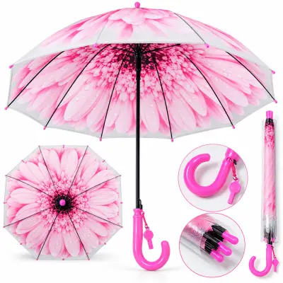 Şemsiye Çiçek Desenli - PEMBE