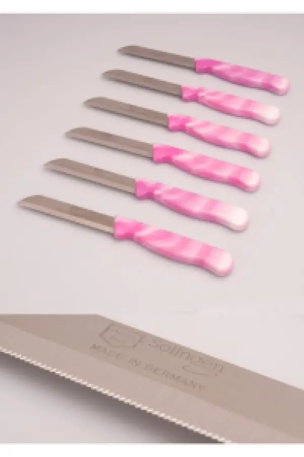 Solingen Meyve Bıçağı 6’lı mermer pembe